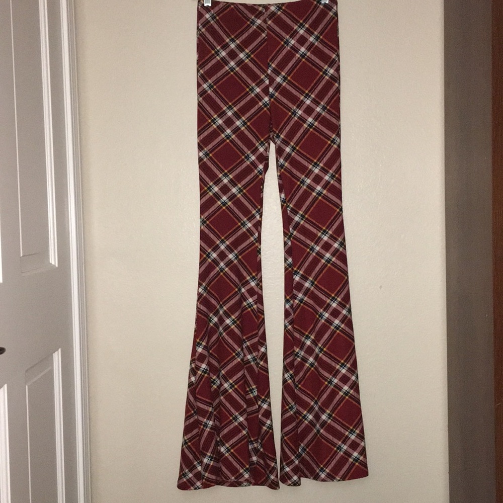 VIBE Sportswear Plaid Wide leg flare pant